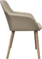 vidaXL - Eetkamerstoelen - 2 - st - stof - en - massief - eikenhout - beige