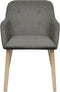 vidaXL - Eetkamerstoelen - 2 - st - stof - en - massief - eikenhout - lichtgrijs