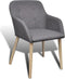 vidaXL - Eetkamerstoelen - 2 - st - stof - en - massief - eikenhout - lichtgrijs
