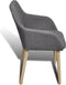 vidaXL - Eetkamerstoelen - 2 - st - stof - en - massief - eikenhout - lichtgrijs