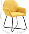 vidaXL - Eetkamerstoelen - 2 - st - stof - geel