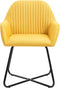 vidaXL - Eetkamerstoelen - 2 - st - stof - geel