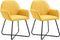vidaXL - Eetkamerstoelen - 2 - st - stof - geel