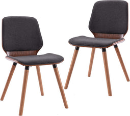 vidaXL - Eetkamerstoelen - 2 - st - stof - grijs