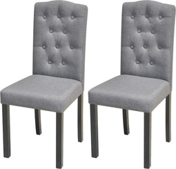 vidaXL - Eetkamerstoelen - 2 - st - stof - grijs
