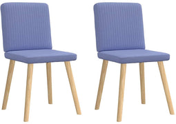 vidaXL - Eetkamerstoelen - 2 - st - stof - jeansblauw