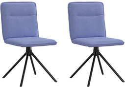 vidaXL - Eetkamerstoelen - 2 - st - stof - jeansblauw