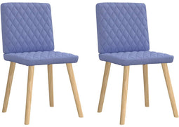 vidaXL - Eetkamerstoelen - 2 - st - stof - jeansblauw