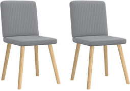 vidaXL - Eetkamerstoelen - 2 - st - stof - lichtgrijs