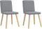 vidaXL - Eetkamerstoelen - 2 - st - stof - lichtgrijs