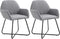 vidaXL - Eetkamerstoelen - 2 - st - stof - lichtgrijs