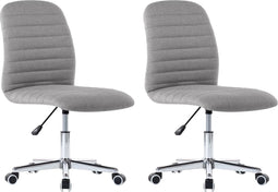vidaXL - Eetkamerstoelen - 2 - st - stof - lichtgrijs
