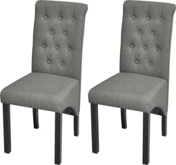 vidaXL - Eetkamerstoelen - 2 - st - stof - lichtgrijs