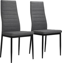 vidaXL - Eetkamerstoelen - 2 - st - stof - lichtgrijs