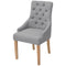 vidaXL - Eetkamerstoelen - 2 - st - stof - lichtgrijs