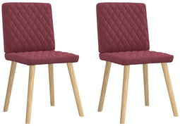 vidaXL - Eetkamerstoelen - 2 - st - stof - wijnrood