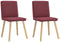 vidaXL - Eetkamerstoelen - 2 - st - stof - wijnrood