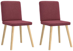 vidaXL - Eetkamerstoelen - 2 - st - stof - wijnrood