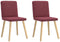 vidaXL - Eetkamerstoelen - 2 - st - stof - wijnrood