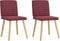 vidaXL - Eetkamerstoelen - 2 - st - stof - wijnrood