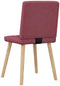 vidaXL - Eetkamerstoelen - 2 - st - stof - wijnrood