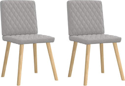 vidaXL - Eetkamerstoelen - 2 - st - stof - wolk - grijs