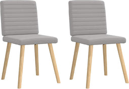 vidaXL - Eetkamerstoelen - 2 - st - stof - wolk - grijs