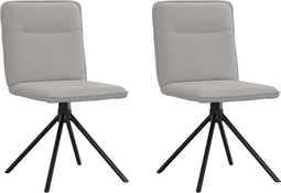 vidaXL - Eetkamerstoelen - 2 - st - stof - wolk - grijs