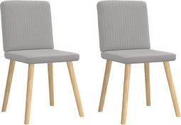 vidaXL - Eetkamerstoelen - 2 - st - stof - wolk - grijs