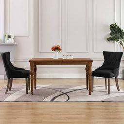 vidaXL - Eetkamerstoelen - 2 - st - stof - zwart