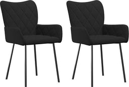 vidaXL - Eetkamerstoelen - 2 - st - stof - zwart