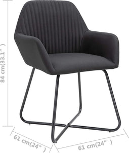 vidaXL - Eetkamerstoelen - 2 - st - stof - zwart