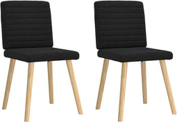 vidaXL - Eetkamerstoelen - 2 - st - stof - zwart