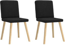 vidaXL - Eetkamerstoelen - 2 - st - stof - zwart