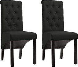 vidaXL - Eetkamerstoelen - 2 - st - stof - zwart