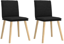 vidaXL - Eetkamerstoelen - 2 - st - stof - zwart