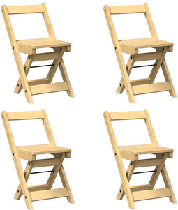 vidaXL - Eetkamerstoelen - 4 - st - Corona - inklapbaar - grenenhout - wasbruin