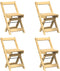 vidaXL - Eetkamerstoelen - 4 - st - Corona - inklapbaar - grenenhout - wasbruin