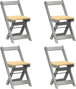 vidaXL - Eetkamerstoelen - 4 - st - Corona - inklapbaar - massief - grenenhout - grijs