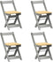 vidaXL - Eetkamerstoelen - 4 - st - Corona - inklapbaar - massief - grenenhout - grijs