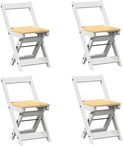 vidaXL - Eetkamerstoelen - 4 - st - Corona - inklapbaar - massief - grenenhout - wit