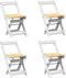 vidaXL - Eetkamerstoelen - 4 - st - Corona - inklapbaar - massief - grenenhout - wit
