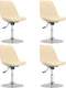 vidaXL - Eetkamerstoelen - 4 - st - draaibaar - stof - crèmekleurig