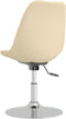 vidaXL - Eetkamerstoelen - 4 - st - draaibaar - stof - crèmekleurig