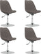 vidaXL - Eetkamerstoelen - 4 - st - draaibaar - stof - donkergrijs