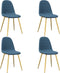 vidaXL - Eetkamerstoelen - 4 - st - fluweel - blauw