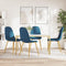 vidaXL - Eetkamerstoelen - 4 - st - fluweel - blauw