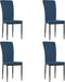 vidaXL - Eetkamerstoelen - 4 - st - fluweel - blauw