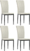 vidaXL - Eetkamerstoelen - 4 - st - fluweel - crèmekleurig