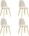 vidaXL - Eetkamerstoelen - 4 - st - fluweel - crèmewit